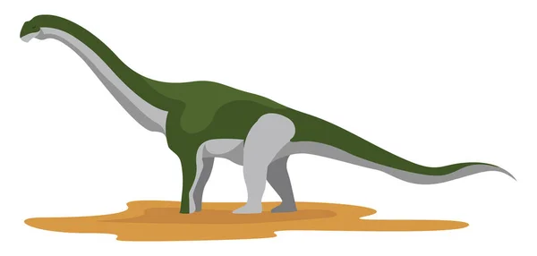 Dinossauro Verde Ilustração Vetor Sobre Fundo Branco —  Vetores de Stock