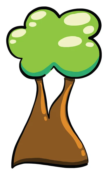 Zielone Drzewo Ilustracja Wektor Białym Tle — Wektor stockowy
