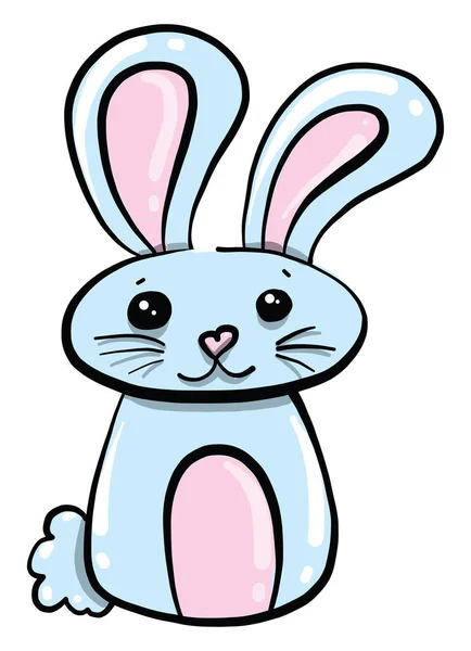 Little Blue Hare Illustration Vector White Background — Stock Vector