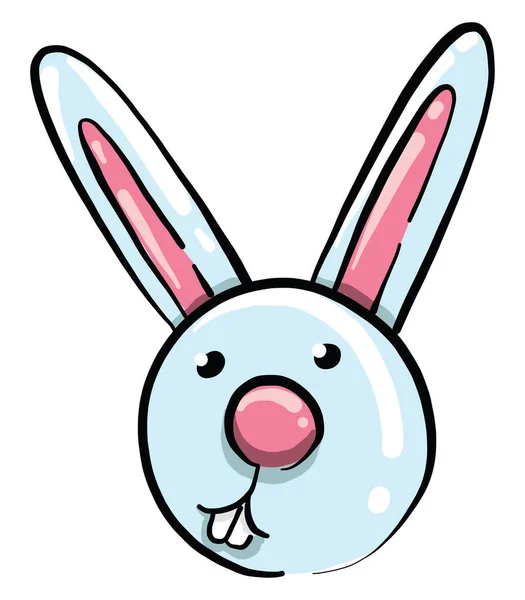 Blue Bunny Long Teeth Illustration Vector White Background — Stock Vector