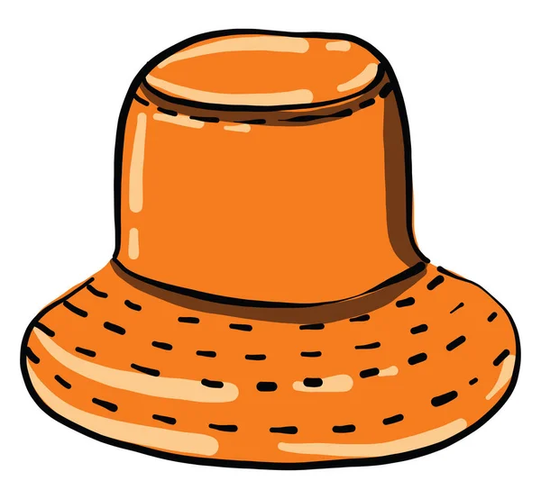 Orange Topi Kecil Ilustrasi Vektor Pada Latar Belakang Putih - Stok Vektor