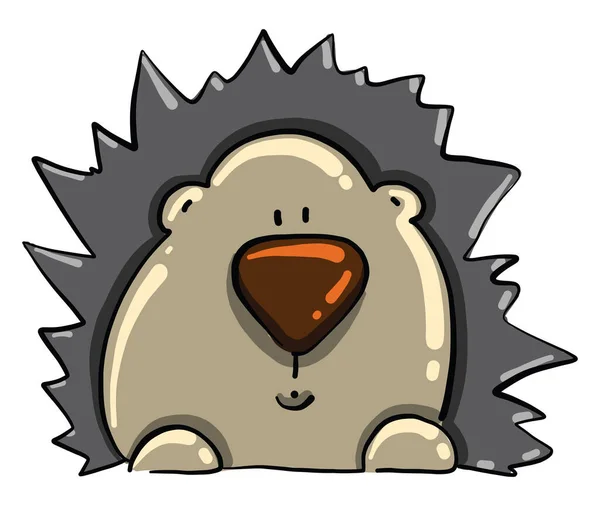 Hedgehog Big Nose Illustration Vector White Background — Stock Vector