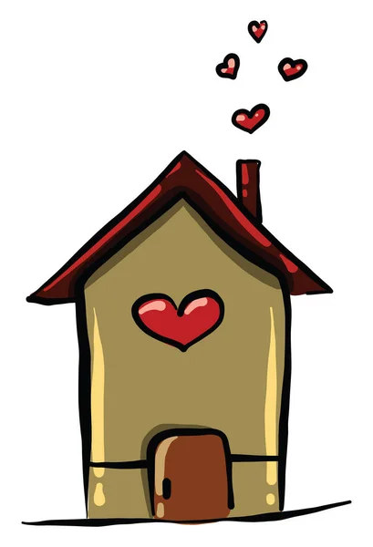 Casa Amor Ilustração Vetor Sobre Fundo Branco —  Vetores de Stock