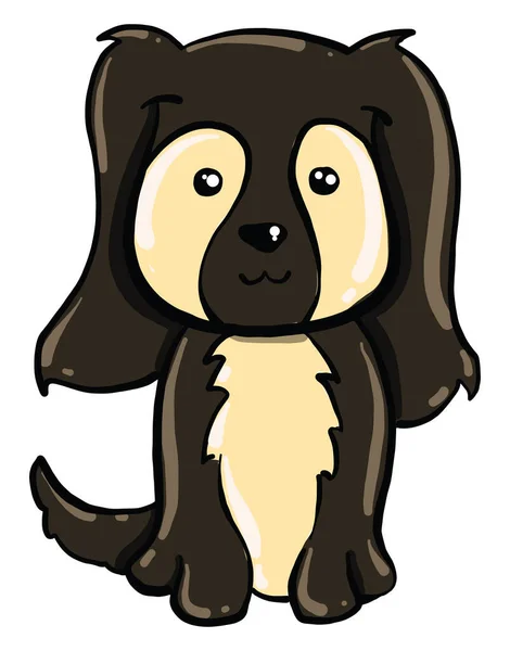 Brown Lindo Perro Ilustración Vector Sobre Fondo Blanco — Vector de stock