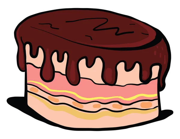 Chocolate Cake Illustration Vector White Background — Stock Vector