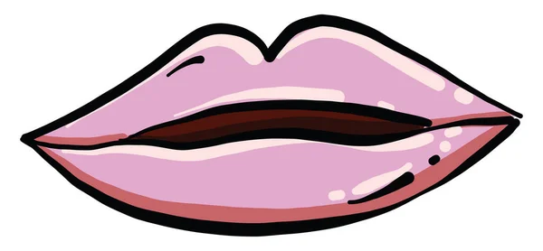 ピンクの唇 イラスト 白い背景のベクトル — ストックベクタ