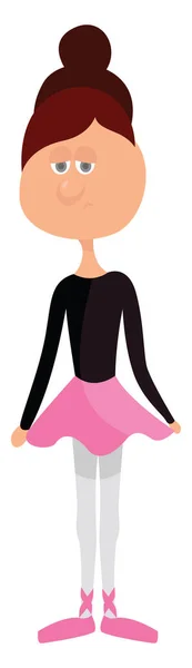 Pequeña Bailarina Ilustración Vector Sobre Fondo Blanco — Archivo Imágenes Vectoriales