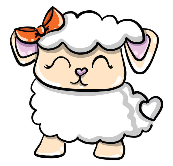 Little sheep, illustration, vector on white background