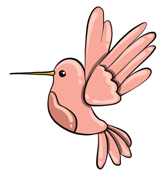 Маленькая Розовая Птичка Иллюстрация Вектор Белом Фоне — стоковый вектор