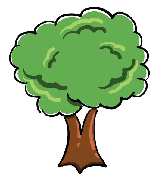 Stor Grön Träd Illustration Vektor Vit Bakgrund — Stock vektor
