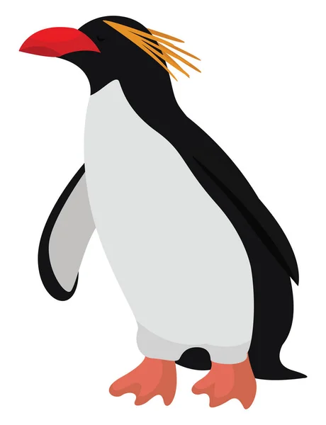 Interessante Pinguïn Illustratie Vector Witte Achtergrond — Stockvector