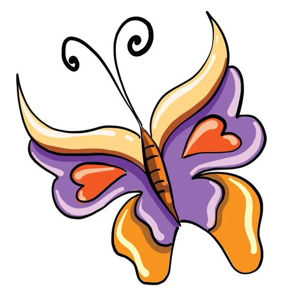 Big Butterfly Illustration Vector White Background — Stock Vector