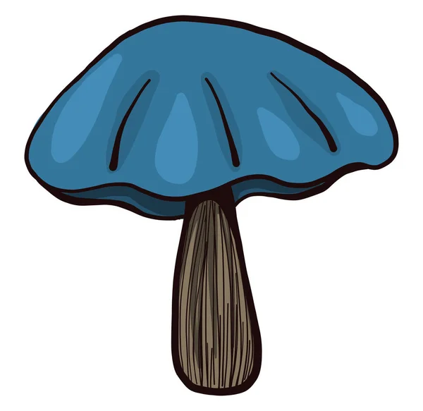 Blauer Pilz Illustration Vektor Auf Weißem Hintergrund — Stockvektor