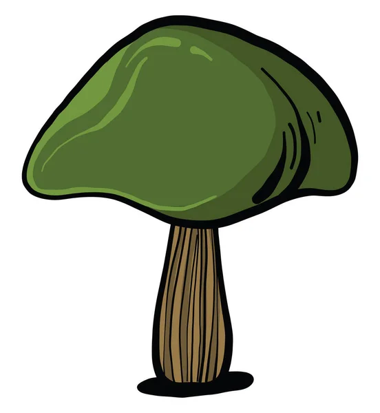 Green Mushroom Illustration Vector White Background — Stock Vector