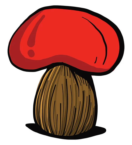 Red Mushroom Illustration Vector White Background — Stock Vector