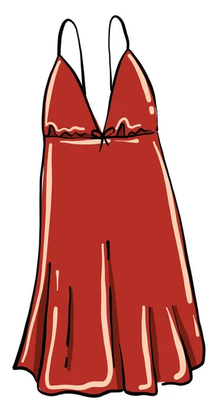 Vestido Bonito Rojo Ilustración Vector Sobre Fondo Blanco — Archivo Imágenes Vectoriales