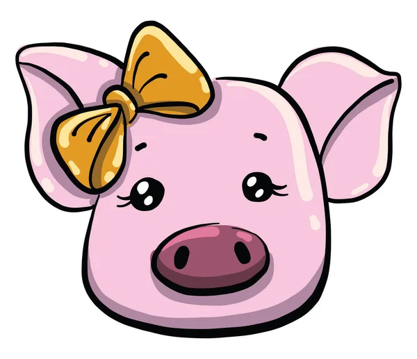 Pig Head Illustration Vector White Background — Stock Vector