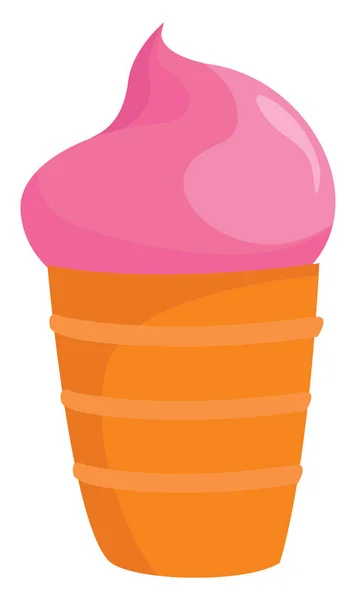 Pink Ice Cream Illustration Vector White Background — Stock Vector