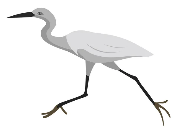 Oiseau Blanc Courant Illustration Vecteur Sur Fond Blanc — Image vectorielle