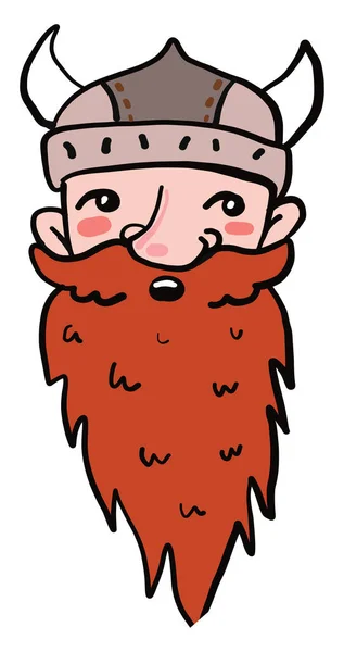 Vikingo Asustado Ilustración Vector Sobre Fondo Blanco — Archivo Imágenes Vectoriales