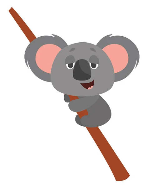 Sleepy Koala Illustratie Vector Witte Achtergrond — Stockvector