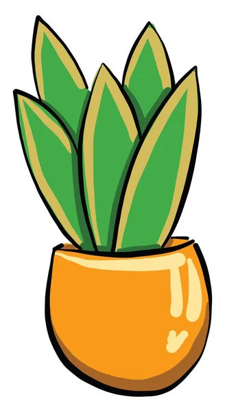 Зеленое Растение Горшке Иллюстрация Вектор Белом Фоне — стоковый вектор