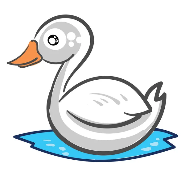 Swan Water Illustration Vector White Background — Stock Vector