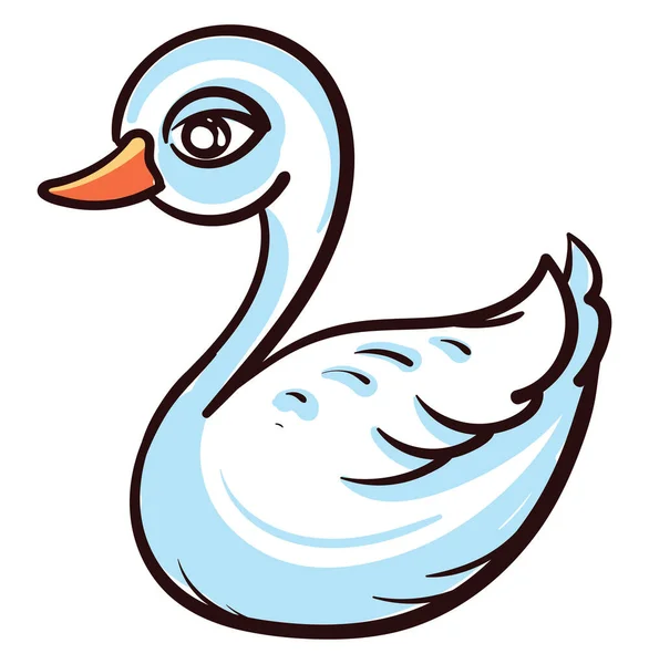 Bored Swan Illustration Vector White Background — Stock Vector