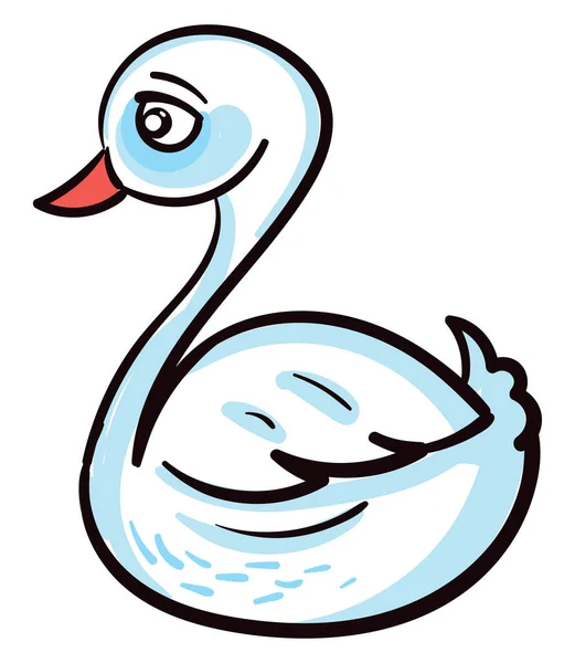 Sad Swan Illustration Vector White Background — Stock Vector