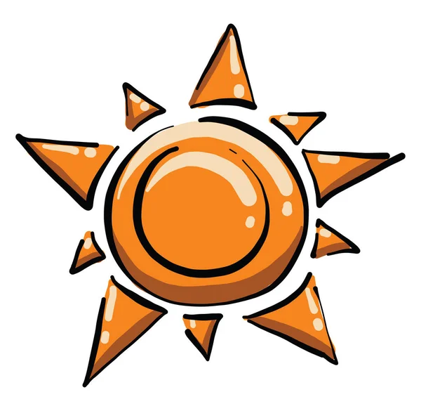 Orange Sun Illustration Vector White Background — Stock Vector