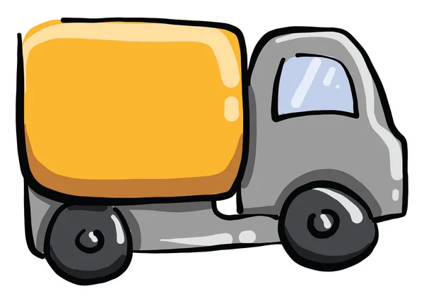 Camion Giallo Illustrazione Vettore Sfondo Bianco — Vettoriale Stock