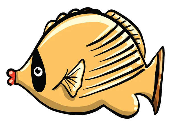 大嘴唇的黄鱼 白色背景上的矢量 — 图库矢量图片