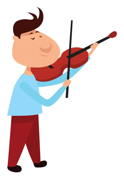 Violinista Menino Ilustração Vetor Sobre Fundo Branco — Vetor de Stock