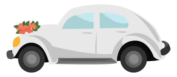 Λευκό Αυτοκίνητο Εικονογράφηση Διάνυσμα Λευκό Φόντο — Διανυσματικό Αρχείο