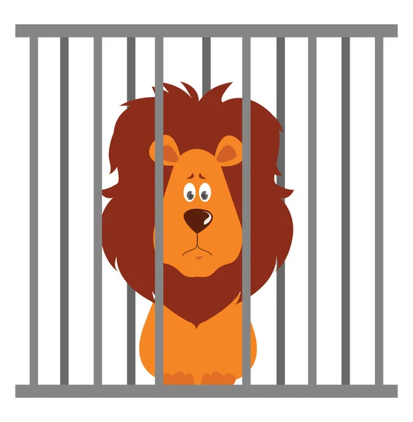 Leão Zoológico Ilustração Vetor Sobre Fundo Branco —  Vetores de Stock