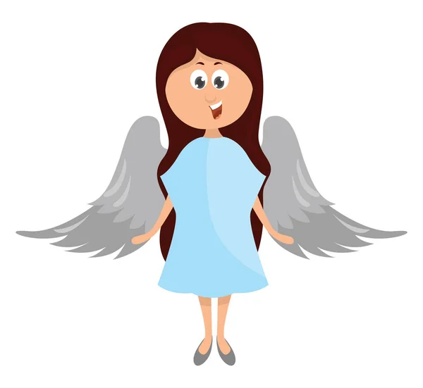 Little Angel Illustration Vector White Background — Stock Vector