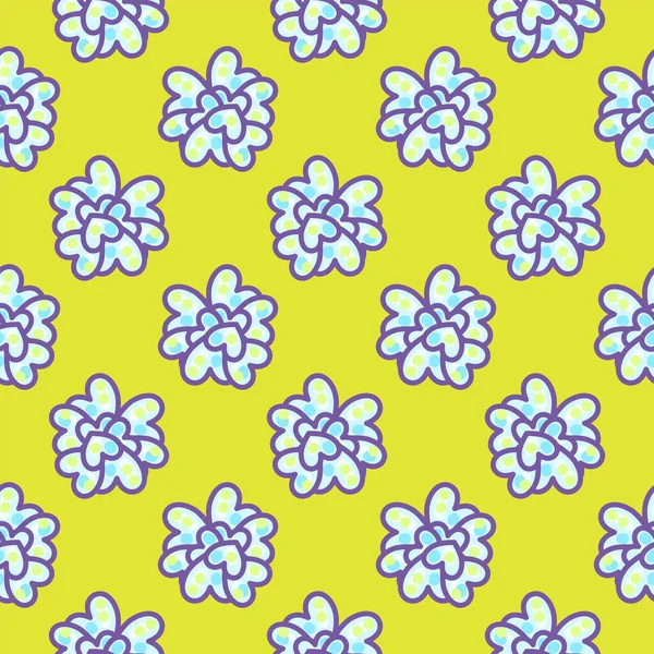 White Flowers Seamless Pattern Yellow Background — Stock Vector