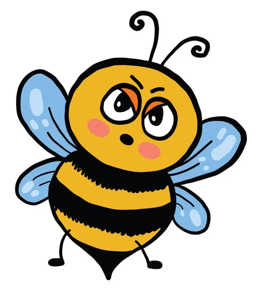 Wütende Biene Illustration Vektor Auf Weißem Hintergrund — Stockvektor