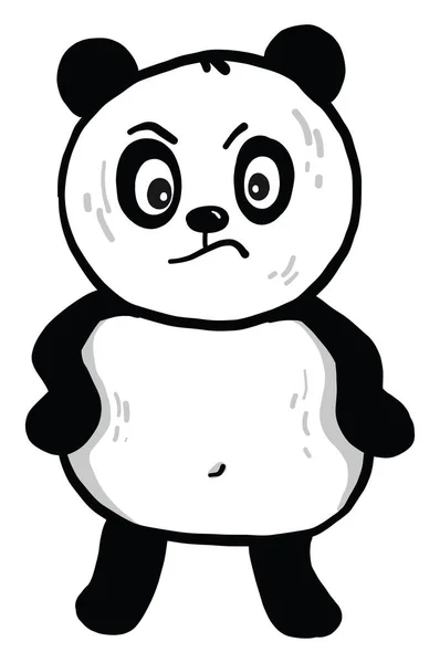 怒っているパンダ イラスト 白い背景のベクトル — ストックベクタ