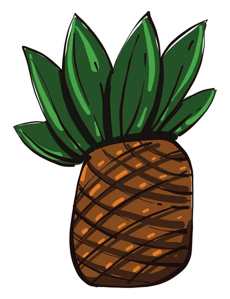 Grote Ananas Illustratie Vector Witte Achtergrond — Stockvector