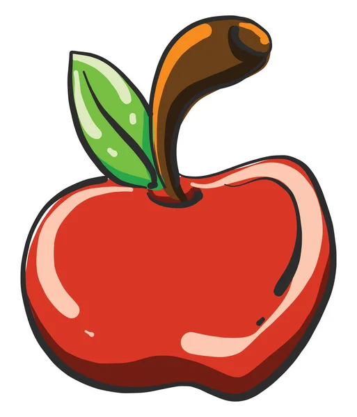 Rött Äpple Illustration Vektor Vit Bakgrund — Stock vektor