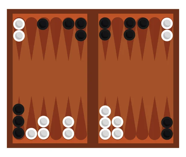 Spel Backgammon Illustration Vektor Vit Bakgrund — Stock vektor