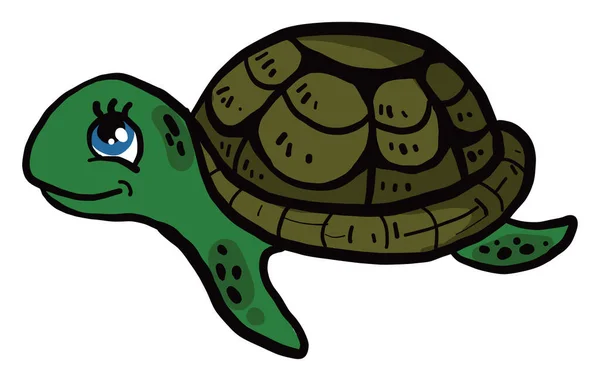 Glückliche Schildkröte Illustration Vektor Auf Weißem Hintergrund — Stockvektor