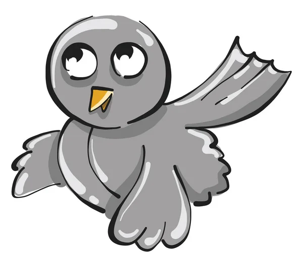 Grauer Vogel Illustration Vektor Auf Weißem Hintergrund — Stockvektor
