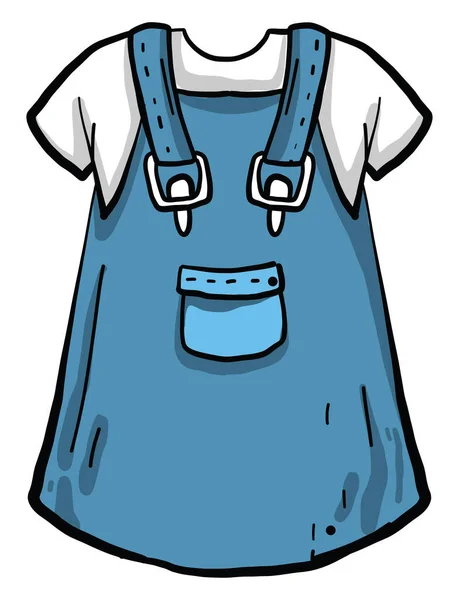 Vestido Azul Ilustração Vetor Sobre Fundo Branco —  Vetores de Stock