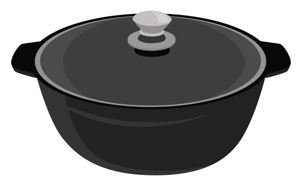 Black Pot Illustration Vector White Background — Stock Vector
