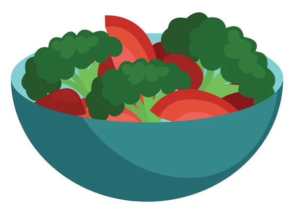 Egészséges Saláta Illusztráció Vektor Fehér Alapon — Stock Vector