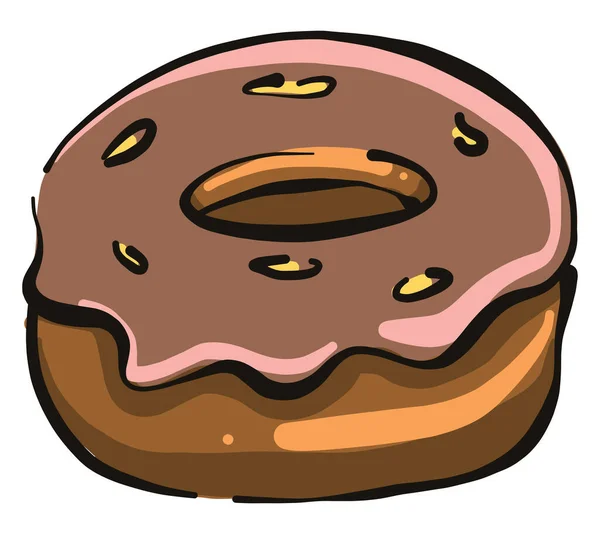 Pequeño Donut Ilustración Vector Sobre Fondo Blanco — Archivo Imágenes Vectoriales