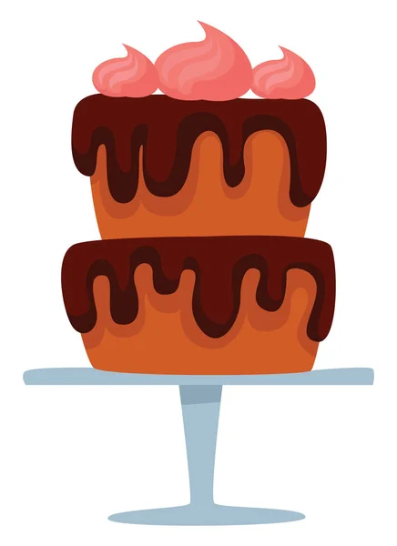 Kuchen Auf Zwei Ebenen Illustration Vektor Auf Weißem Hintergrund — Stockvektor