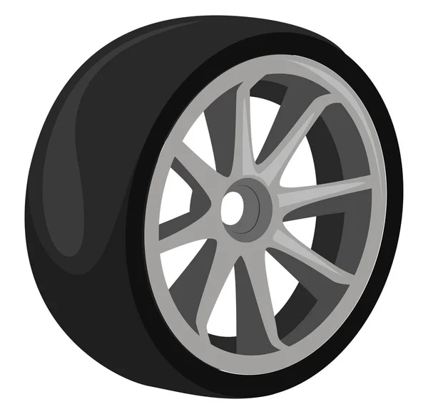Car Wheel Illustration Vector White Background — Stock Vector